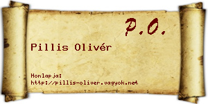 Pillis Olivér névjegykártya